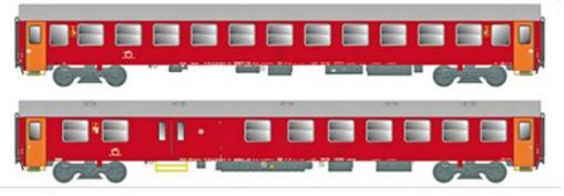 Set 2 rychlíkových vozů 2.tř. se služebním oddílem ZSSK