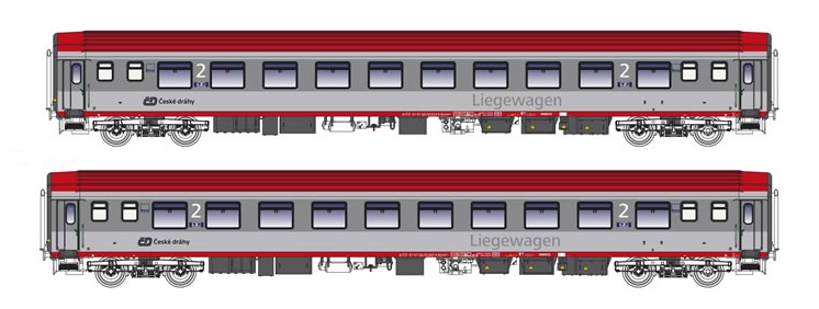 Set dvou osobních vozů Bcmz 284 - ČD