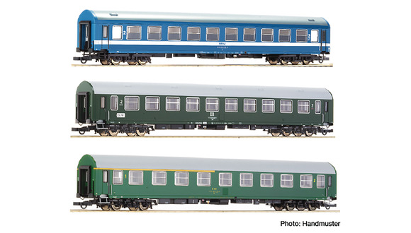 Set tří osobních vozů D270 „Meridian“ 2, DR, ČSD, MAV / ROCO 64196