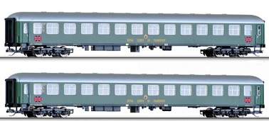 01761 Tillig TT Bahn - Set dvou osobních vozů "RTC-Militärzug 2" typ M