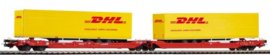 54774 PIKO - Souprava dvou plošinových vozů T 3000 ložené 2 návěsy DHL