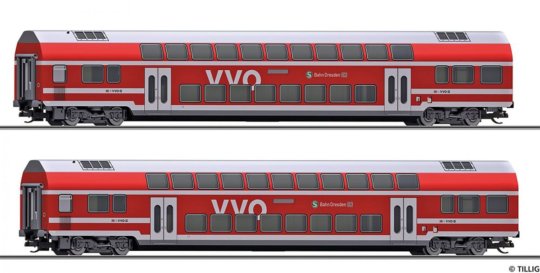 Souprava dvou patrových vozů DBpza 780.4 „S-Bahn Dresden“